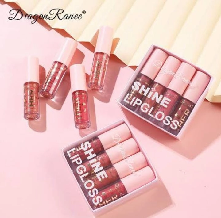 Unique assortment Shiny pack 4 of Ergonomic Nude lipgloss