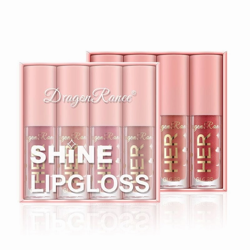 Unique assortment Shiny pack 4 of Ergonomic Nude lipgloss