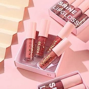 Unique assortment Shiny pack 4 of Ergonomic Nude lipgloss