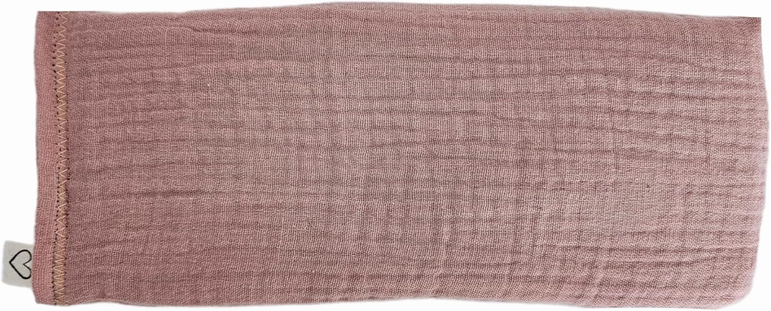 Unscented Eye Pillow - Soft & Soothing Gauze Cotton Filled with Flax Seed Weighted for Yoga Meditation Headache Relief Sleep Massage - Rose Pink