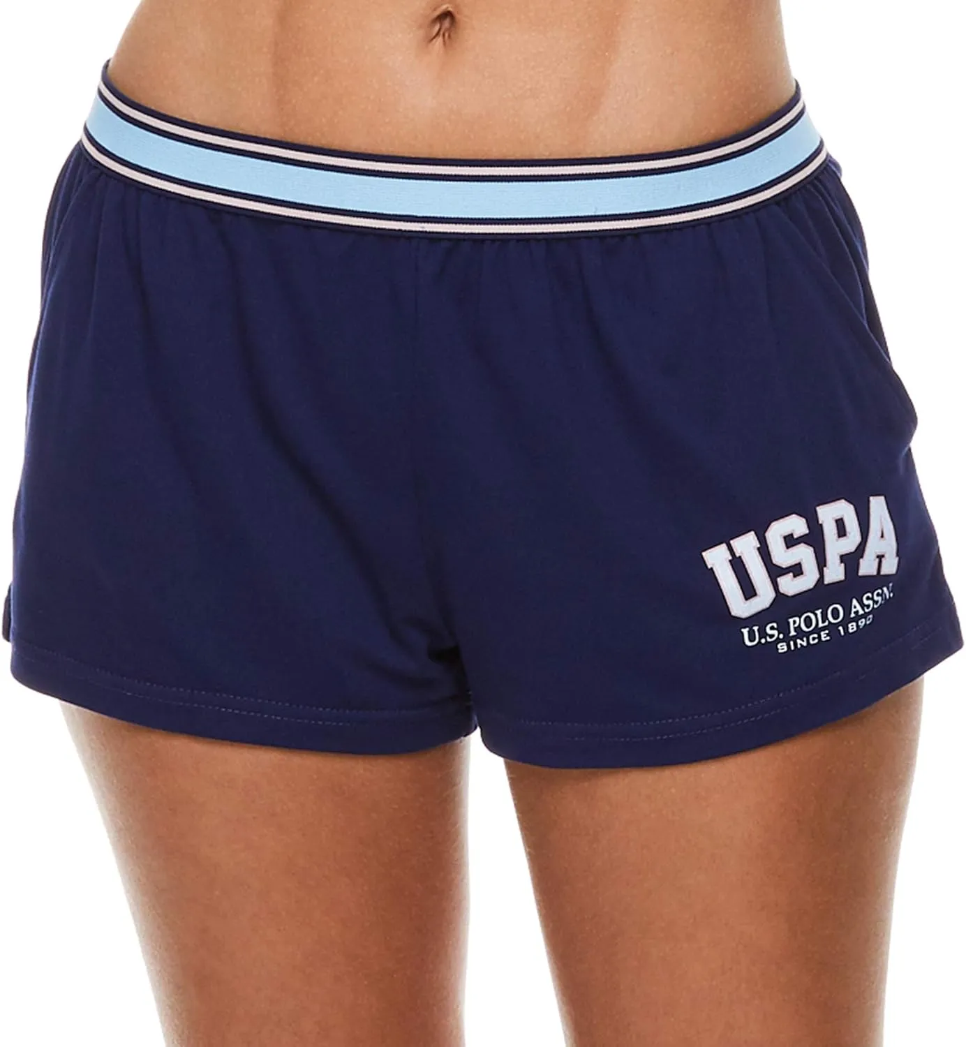 U.S. Polo Assn. Womens 3 Pack Elastic Waistband Pajama Sleep Shorts-Lounge