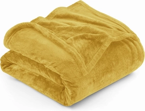 Utopia Bedding Fleece Blanket Full Size Gold 300GSM Luxury Fuzzy Soft Anti-Static Microfiber Bed Blanket (90x84 Inch)