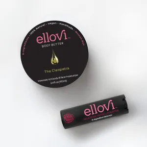 Valentine Getaway Bundle | 3 Wild Rose Lip Butters & Cleopatra Body Butter | Vegan, 6-Ingredient Skincare | Hydrating, Romantic, Luxurious | Handmade, Cruelty-Free Self-Care