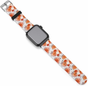 Valentine's Rose Heart Adjustable Silicone Watchband Compatible with IWatch Classic Soft Sports Watch Strap for Men Women