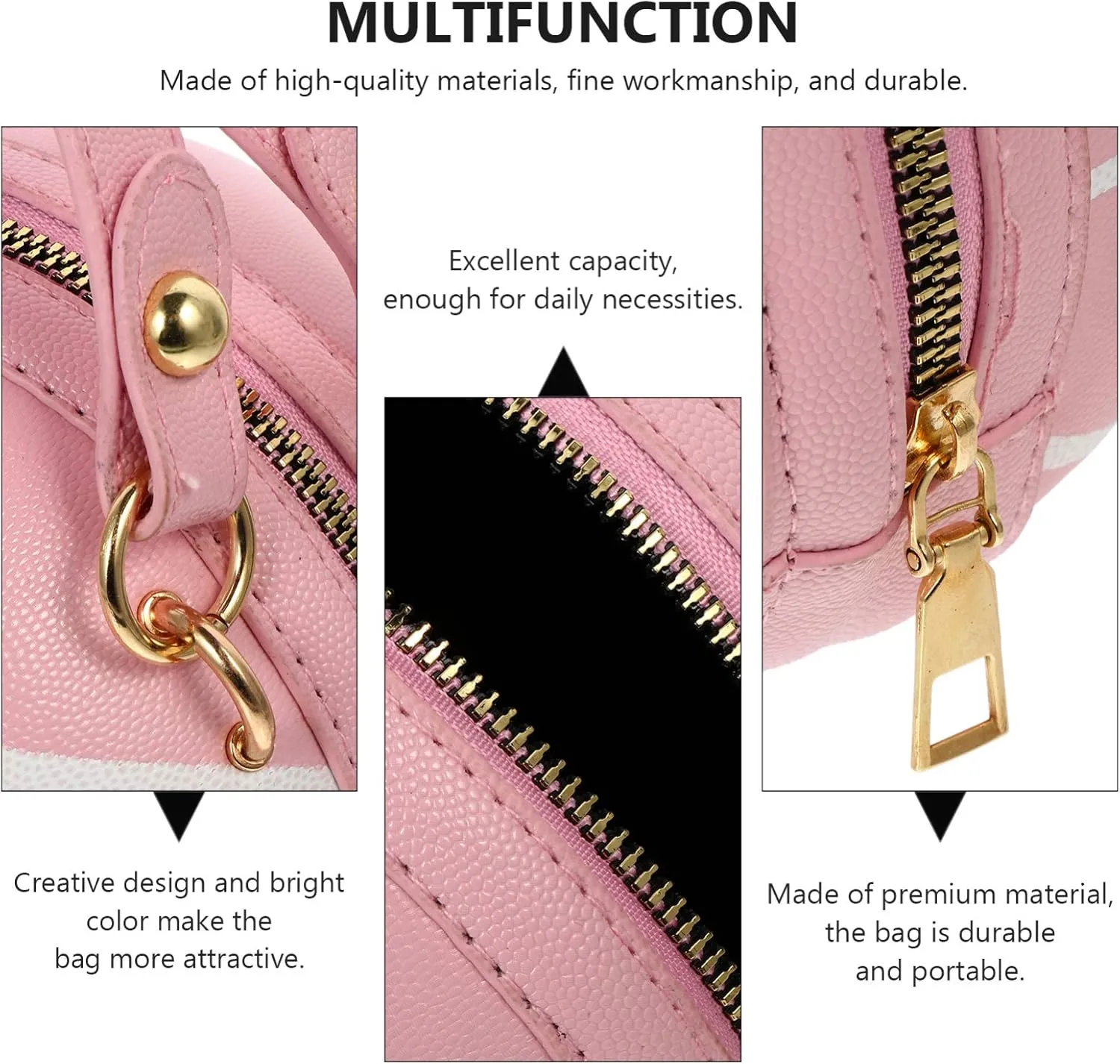 VALICLUD Crossbody Bag Round Basketball Shaped Handbag Novelty Purse Circle Shoulder Bag for Women