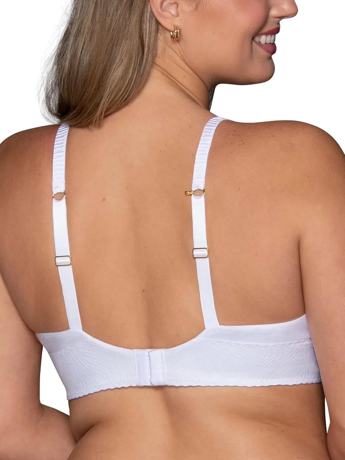 Vanity Fair Women's Effortless Wireless Bra, Buttery Soft Fabric & Lightweight Memory Foam Cups up to DD