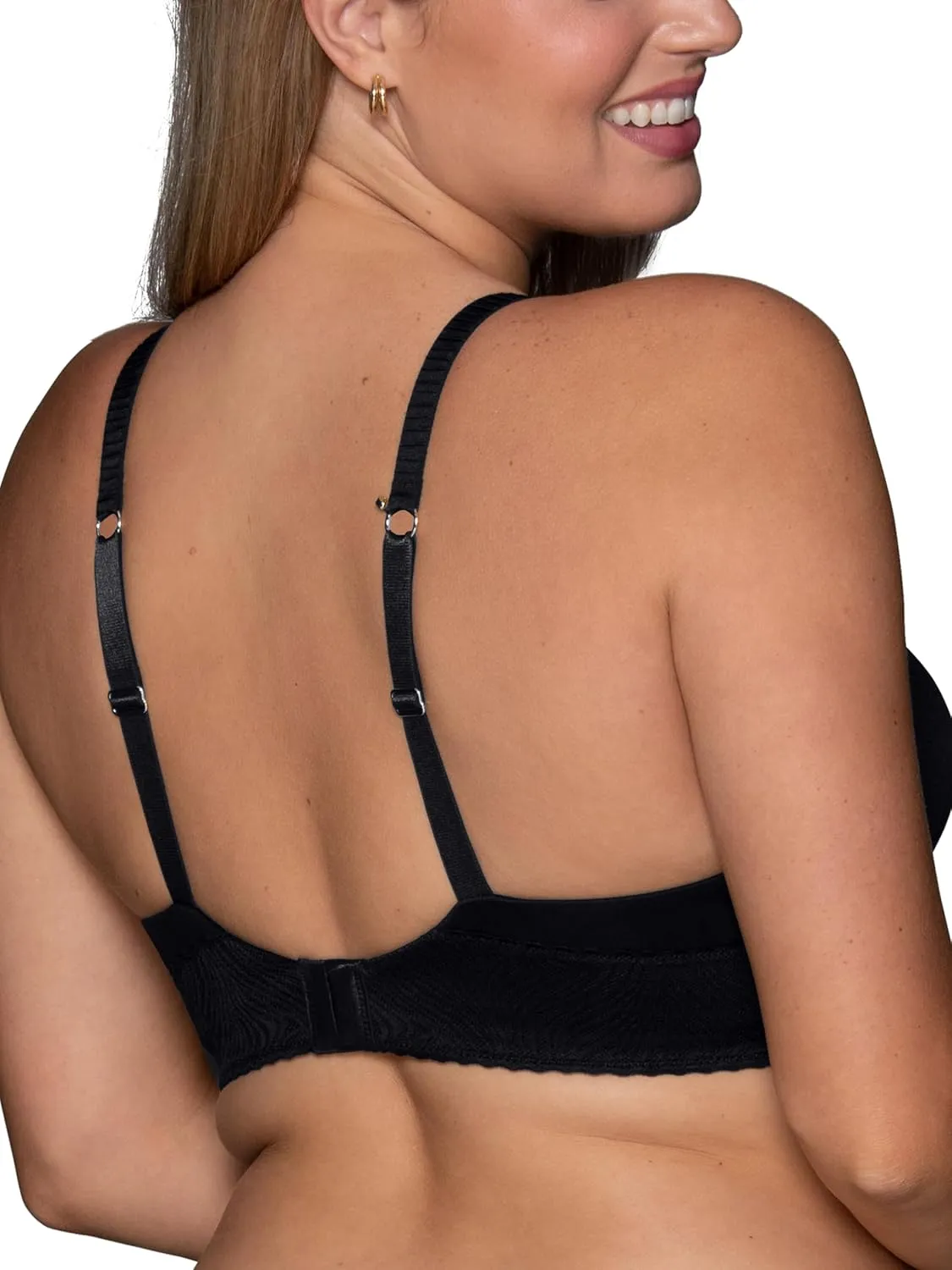 Vanity Fair Women's Effortless Wireless Bra, Buttery Soft Fabric & Lightweight Memory Foam Cups up to DD