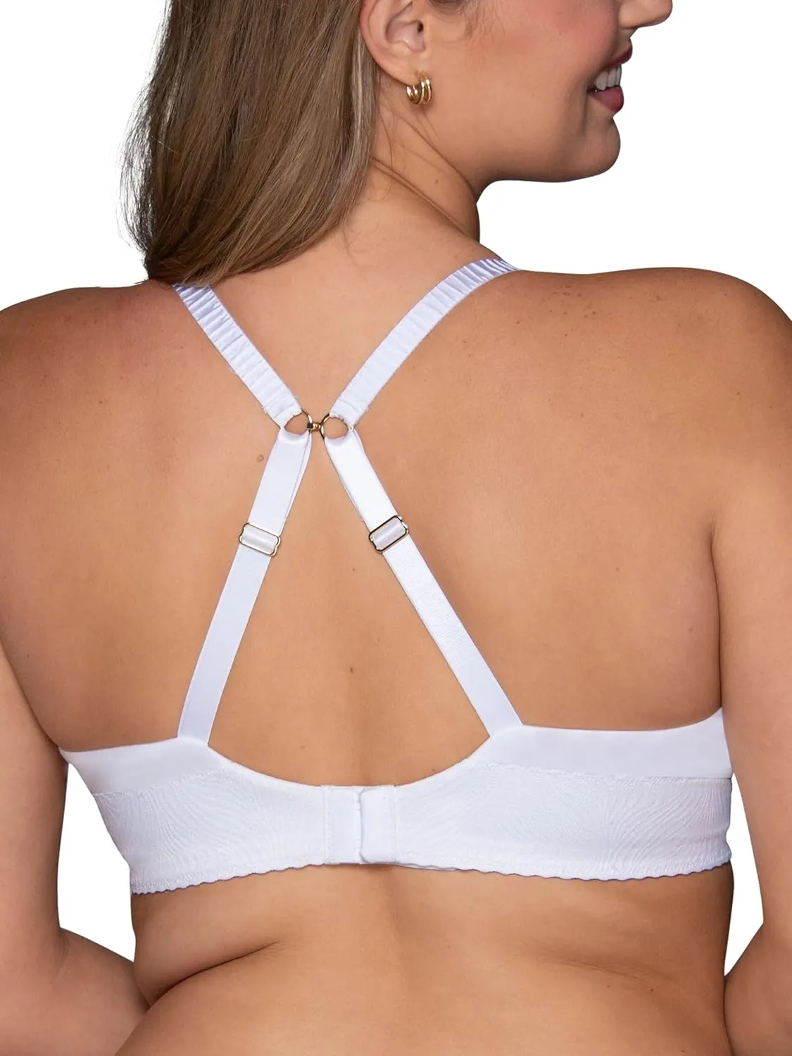 Vanity Fair Women's Effortless Wireless Bra, Buttery Soft Fabric & Lightweight Memory Foam Cups up to DD