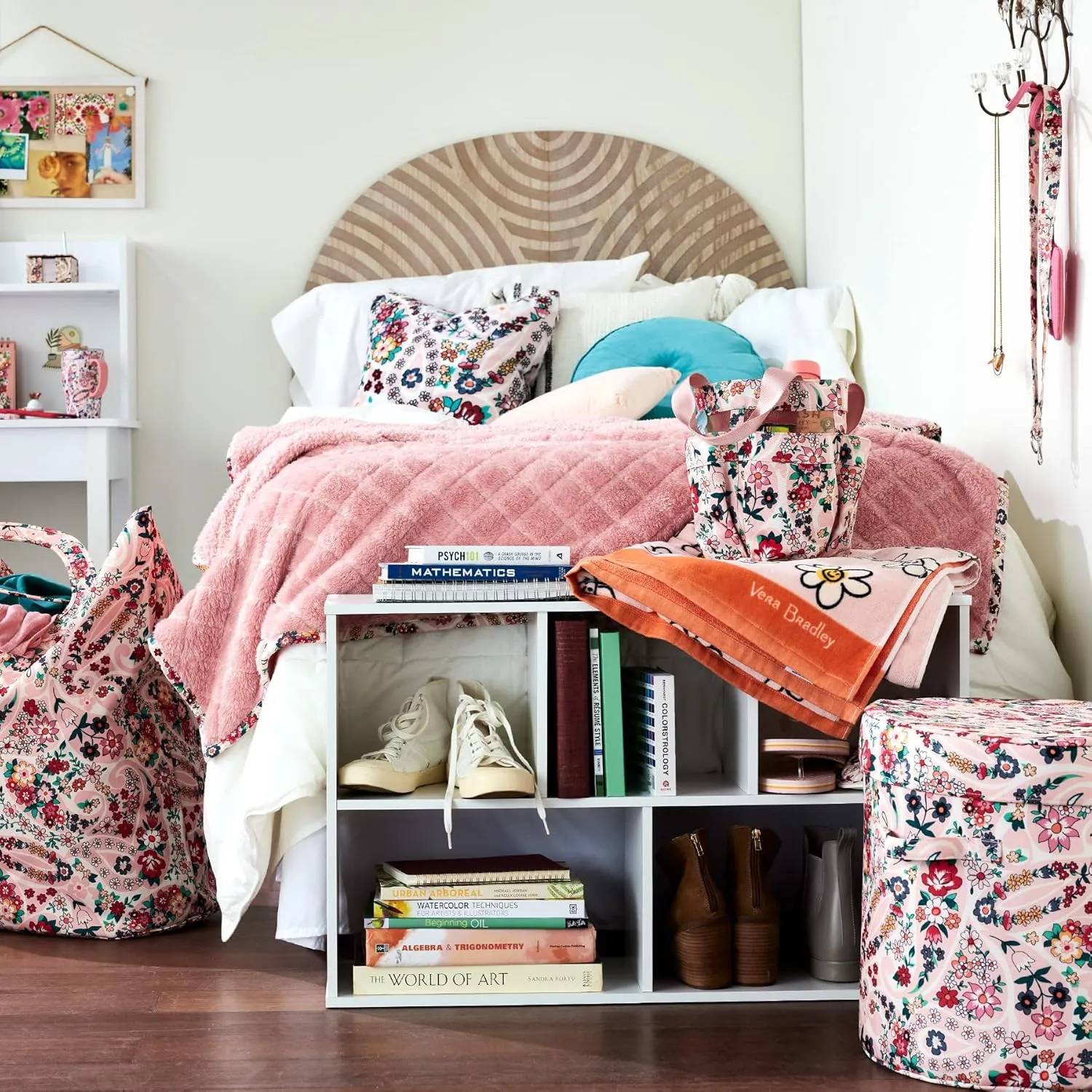 Vera Bradley Women's Fleece Solid Throw Blanket, Rose Toile, 80 X 50