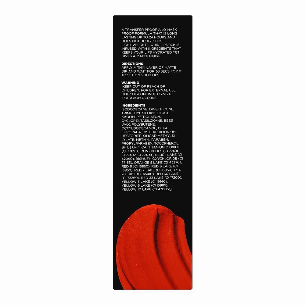 Vi'da New York Matte Dip Liquid Lipstick, 3ml, 07 Indian Red