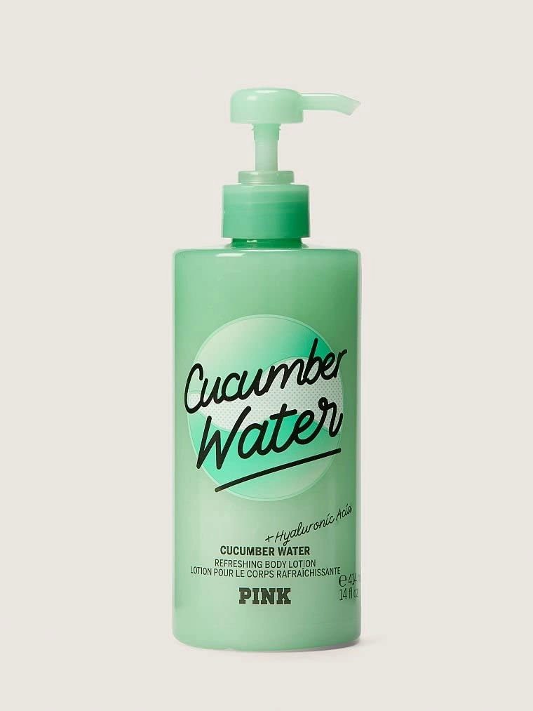 Victoria Secret PINK New | CUCUMBER WATER | Cucumber Water   Hyaluronic Acid | Refreshing Body Lotion With Esssential Oils | 414ml