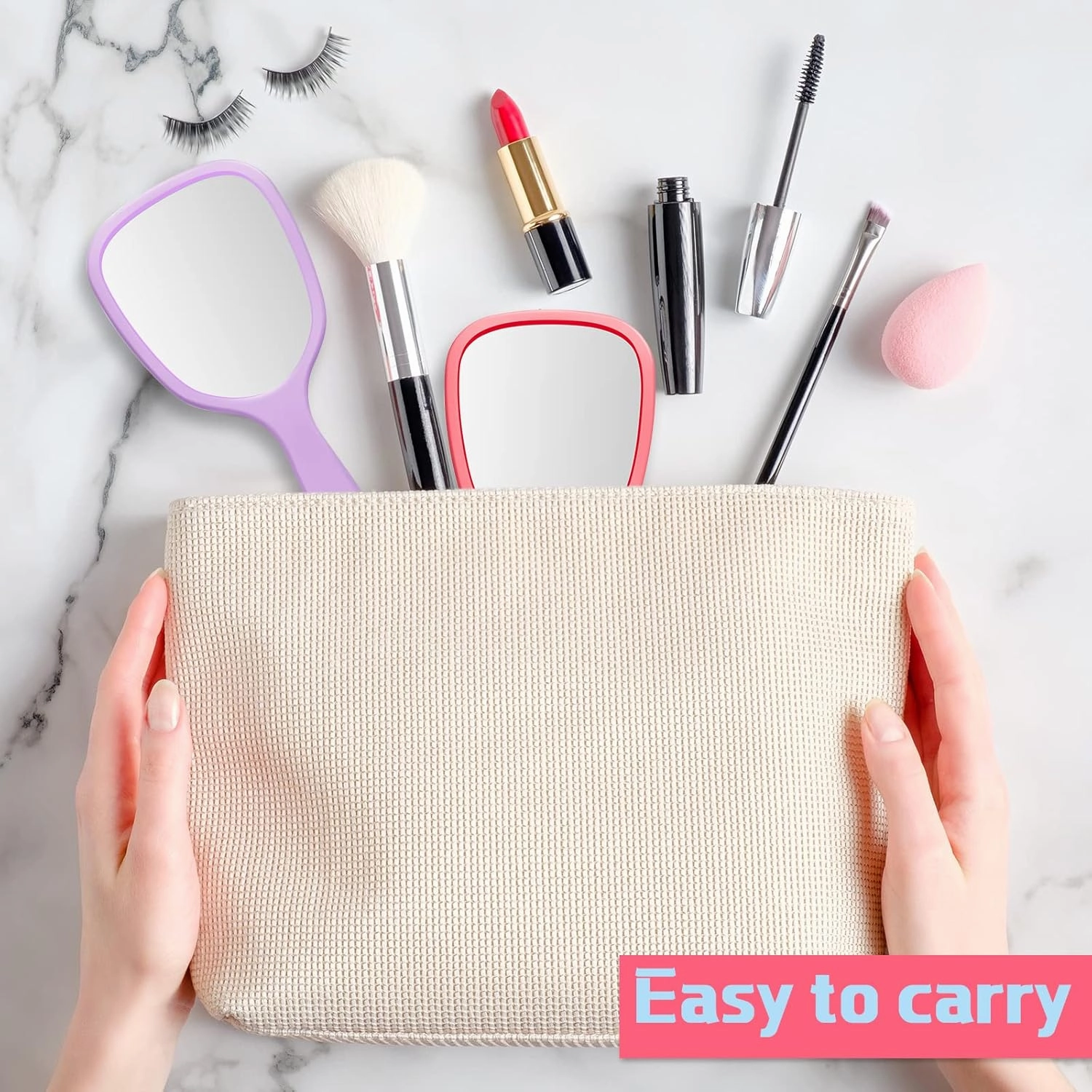 Vinsot 50 Pcs Handheld Mirror Bulk Hand Mirrors with Handle Plastic Compact Travel Cosmetic Makeup Tools for Home Travel Camping, 7.09 x 3.15 Inches (6 Colors)