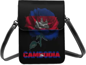 Vintage Ecuador Ecuadorian Ecuadorean Flag Rose Flower Small Crossbody Purse Cell Phone Bag for Women