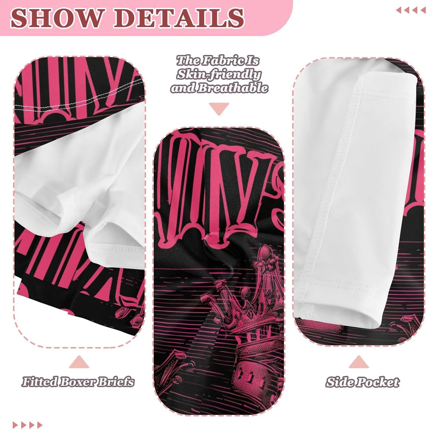 visesunny Girl's Golf Skirt Athletic Pink Black Queen's Crown Tennis Skort Sport Activewear with Double Layer Pockets