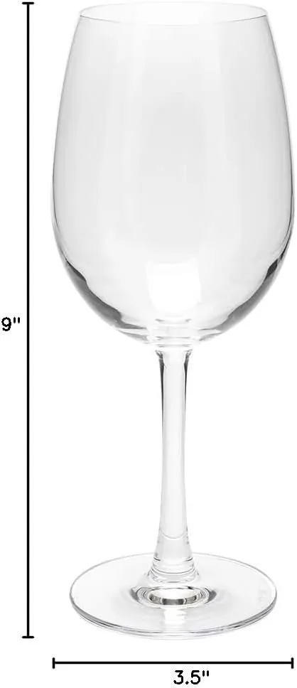 Voglia Nude 19.8 Ounce Cabernet Wine Glasses, Set Of 6 Crystal Wine Glasses - For White or Red Wines, Laser-Cut Rim, Fine-Blown Crystal Stemmed Wine Glasses, Dishwasher-Safe Stemware - Restaurantware