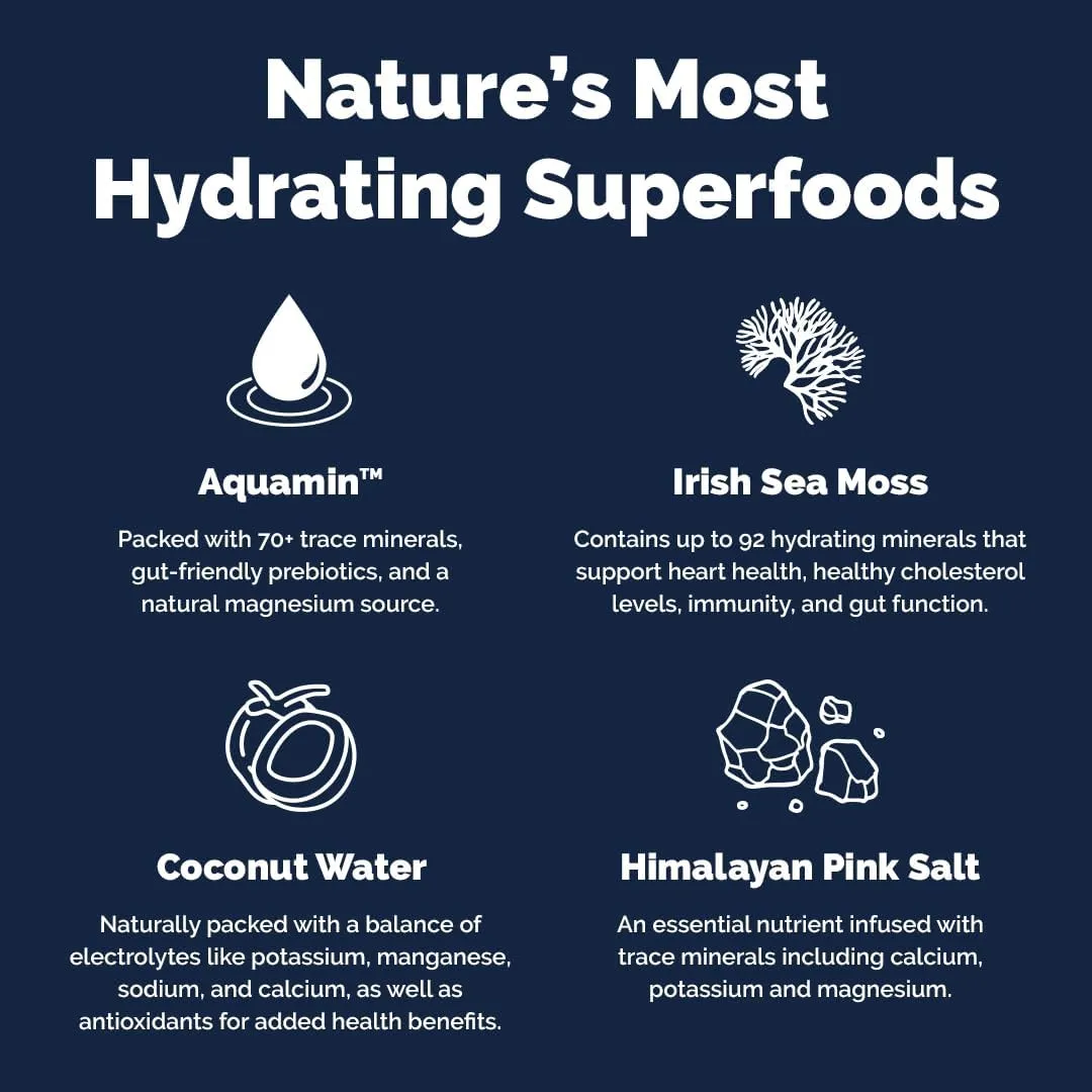 Voli Hydration Electrolytes Powder Packets - Drink Mix - Variety Pack, 15 Ct - Superfoods & Minerals - Coconut Water, Aquamin Magnesium, Himalayan Pink Salt & Irish Sea Moss - No Added Sugar