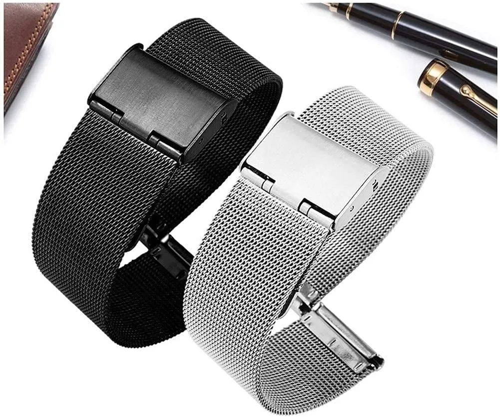 watch strap watchband 12mm 14mm 16mm 18mm 20mm 22mm 24mm universal stainless steel metal band bracelet black rose gold
