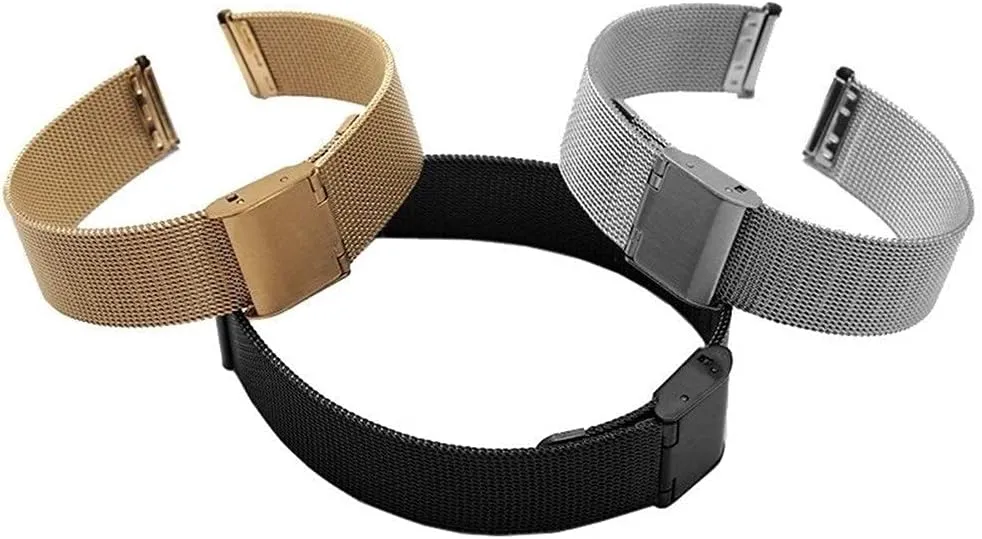 watch strap watchband 12mm 14mm 16mm 18mm 20mm 22mm 24mm universal stainless steel metal band bracelet black rose gold