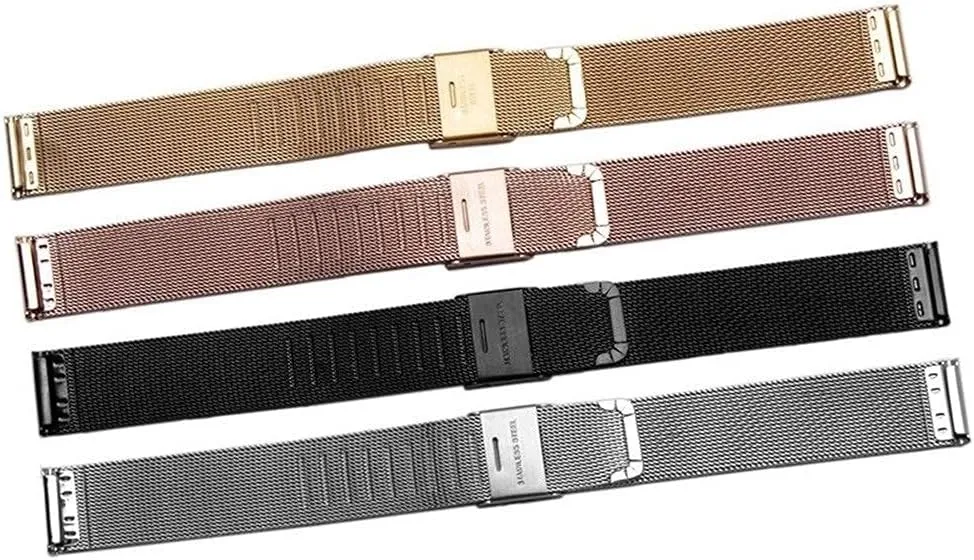 watch strap watchband 12mm 14mm 16mm 18mm 20mm 22mm 24mm universal stainless steel metal band bracelet black rose gold