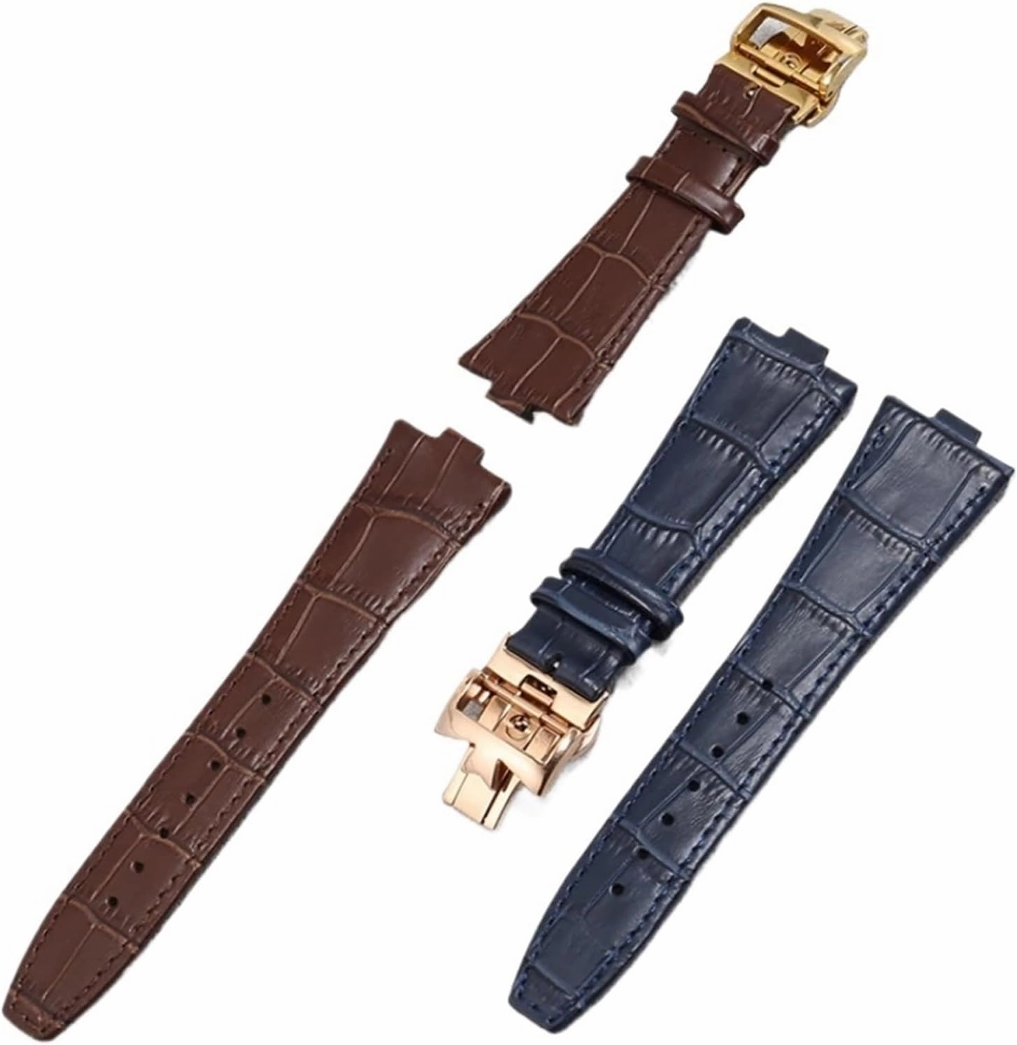 Watch Band Compatible with Vacheron Constantin 500V 5500v P47040 Soft Comfortable Raised Mouth Cowhide Watch Strap 25x8mm(Brown-Rose-K16)