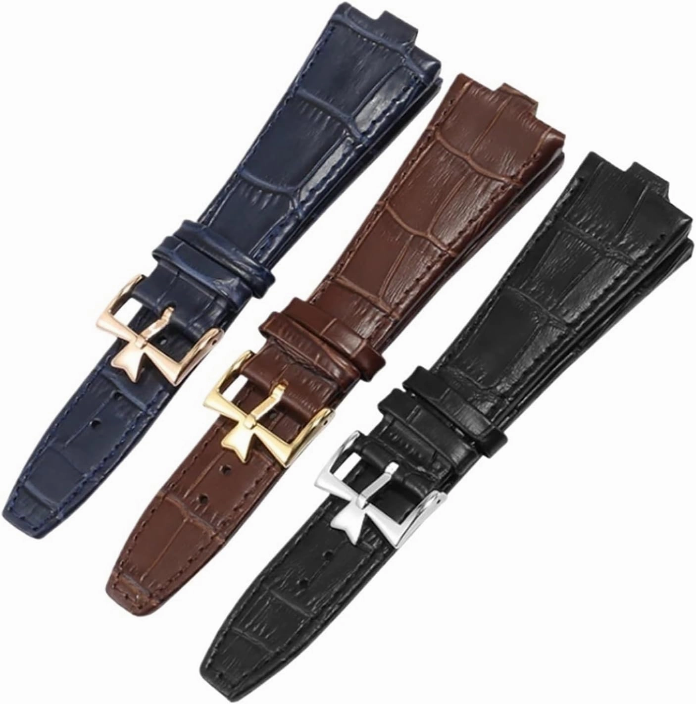 Watch Band Compatible with Vacheron Constantin 500V 5500v P47040 Soft Comfortable Raised Mouth Cowhide Watch Strap 25x8mm(Brown-Rose-K16)