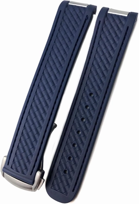 Watch Band for Omega 300 AT150 DE Ville SPEEDMASTER Soft Silicone Rubber Watch Strap Watch Accessories Watch Bracelet (Color : Blue, Size : 20MM-Gold)