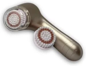 Water-Resistant Facial Cleansing Spinning Brush 2 Exfoliating Brush Heads - Complete Face Exfoliation System with Advanced Microdermabrasion for Gentle Exfoliation and Deep Scrubbing (Rose Gold)