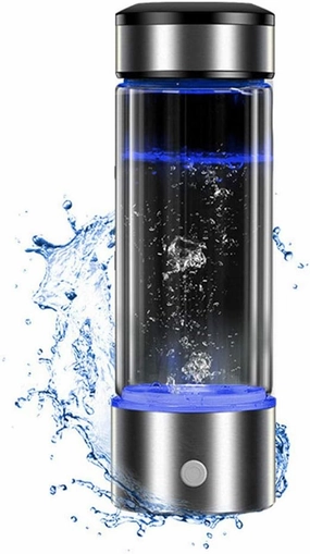 Water Purifiers, Hydrogen Water Bottle Ionizer Hydrogen Water Maker Machine Electrolyzed H2 Generator Colorful Lights Effect Alkaline Water Purifier Filter 450Ml