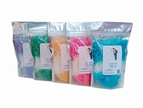 Wedding Scented Bath Salts - (5) 1lb Bags ~ Wedding Gift Set ~ Five Scents | Tri-Colored | Favors | Bridal Shower