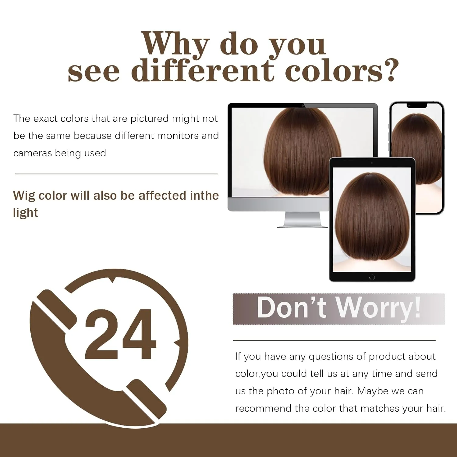 WERD Short Brown Bob Wig with Bangs,Brown Straight Bob Wig for Women Heat Resistant Fiber for Cospaly Velma