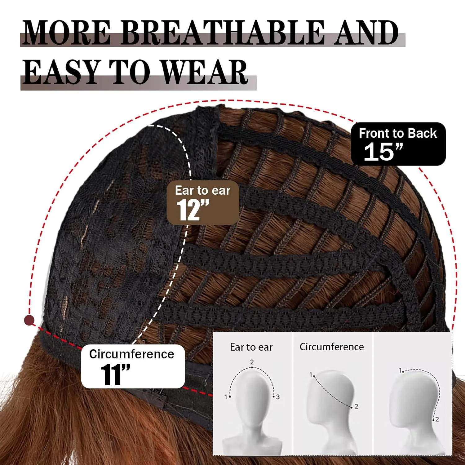 WERD Short Brown Bob Wig with Bangs,Brown Straight Bob Wig for Women Heat Resistant Fiber for Cospaly Velma