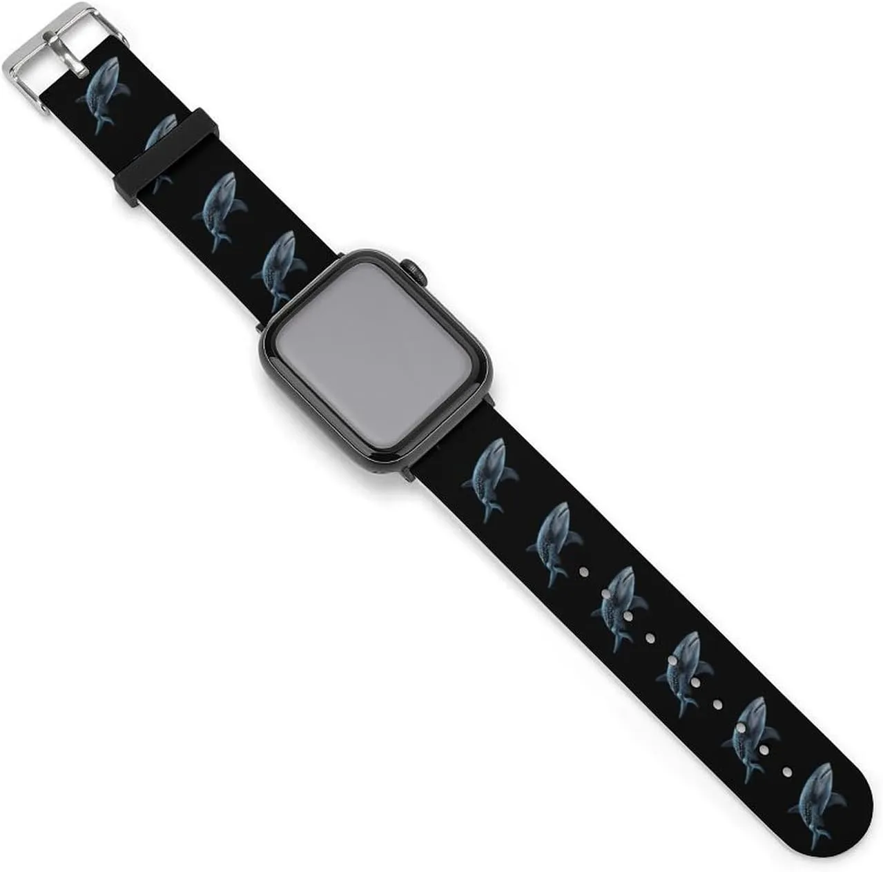 Whale Shark Adjustable Silicone Watchband Compatible with IWatch Classic Soft Sports Watch Strap for Men Women