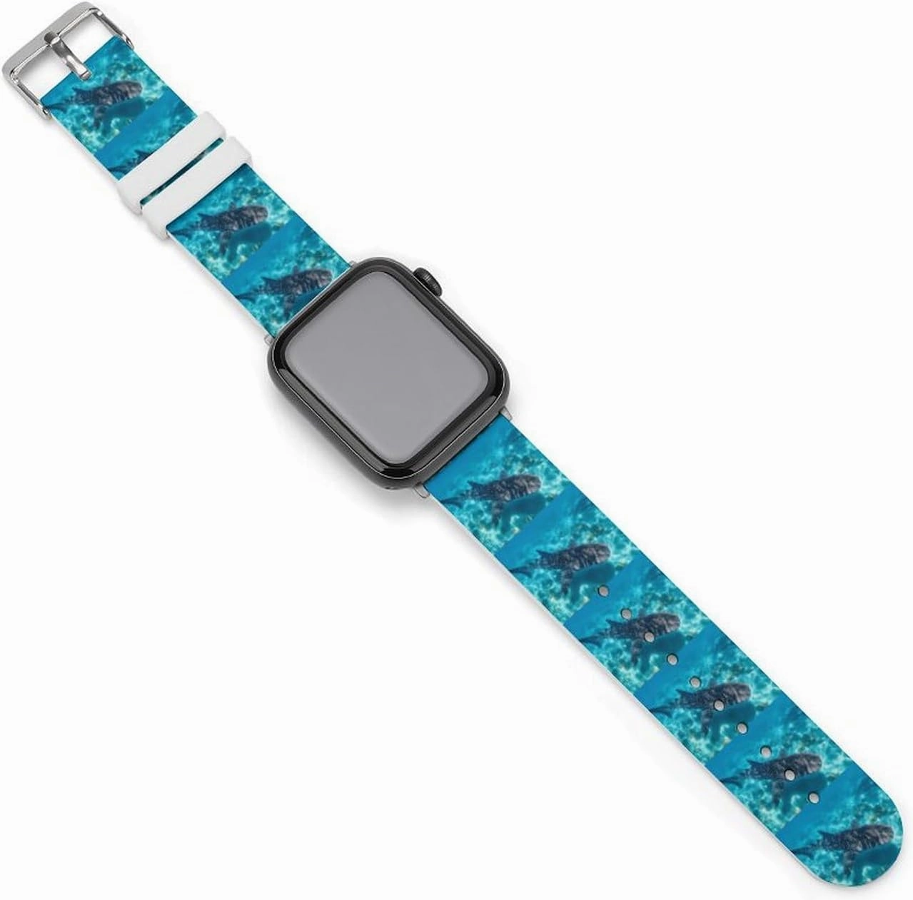 Whale Shark Ocean Adjustable Silicone Watchband Compatible with IWatch Classic Soft Sports Watch Strap for Men Women