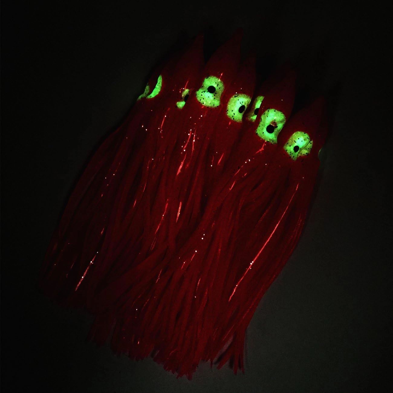 wild.life Luminous Hoochie Octopus Skirts Trolling Lures Fishing Tackle Soft Plastic Lures Squid Skirts Saltwater/Bait Lures Multicolored 1.9 '' - 12 ''（22PK