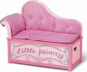 Wildkin Kids Princess Chaise Lounge with Storage, Features Toy Box Bench Seat Safety Hinge, Two Carrying Handles, and Removable Back, Arm, and Seat Cushions, Measures 32 x 15.5 x 27 Inches (Pink)