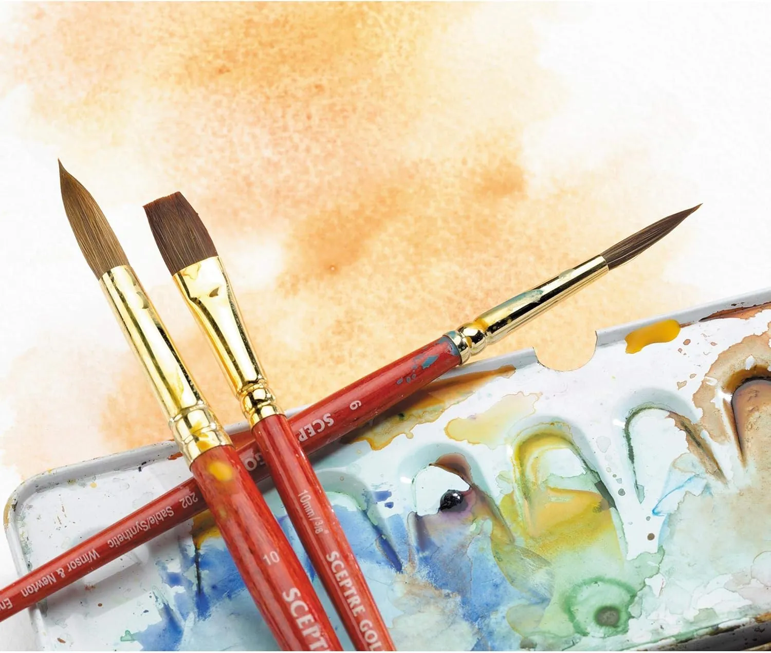 Winsor & Newton Sceptre Gold II Series 101 Short Handle Brush-Round #14, Brown