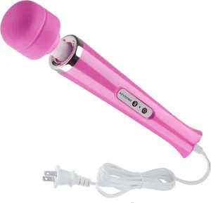 Wired Powerful Handheld Electric Massager, Strong Personal Back Massage for Sports Recovery, Muscle Aches, Body Pain (Rose red)