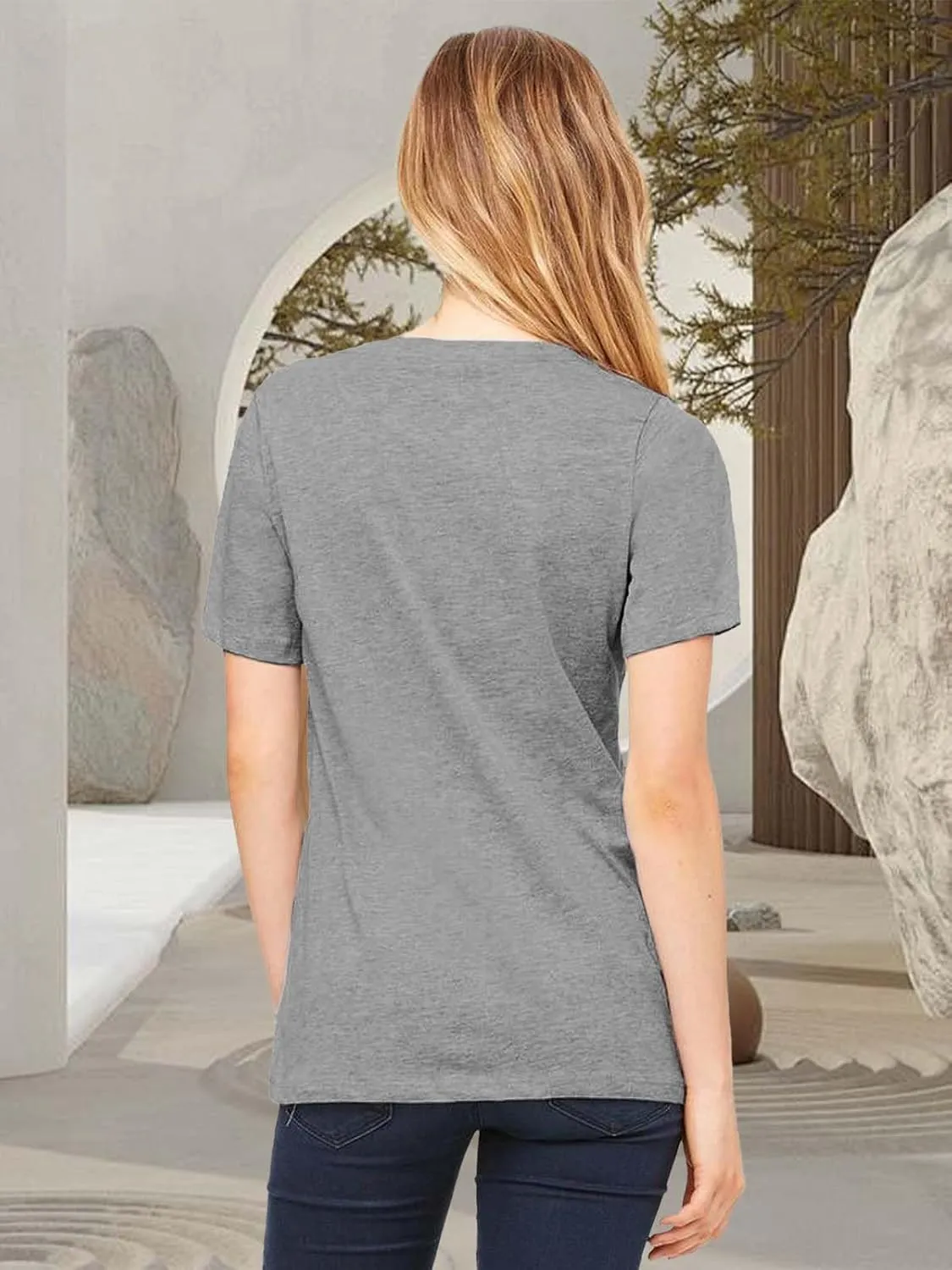 Women Vintage T Shirt Funny Summer Short Sleeve Tops Print Graphic Tees