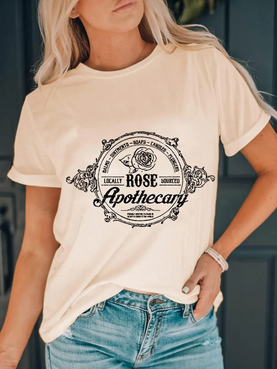 Women Vintage T Shirt Funny Summer Short Sleeve Tops Print Graphic Tees