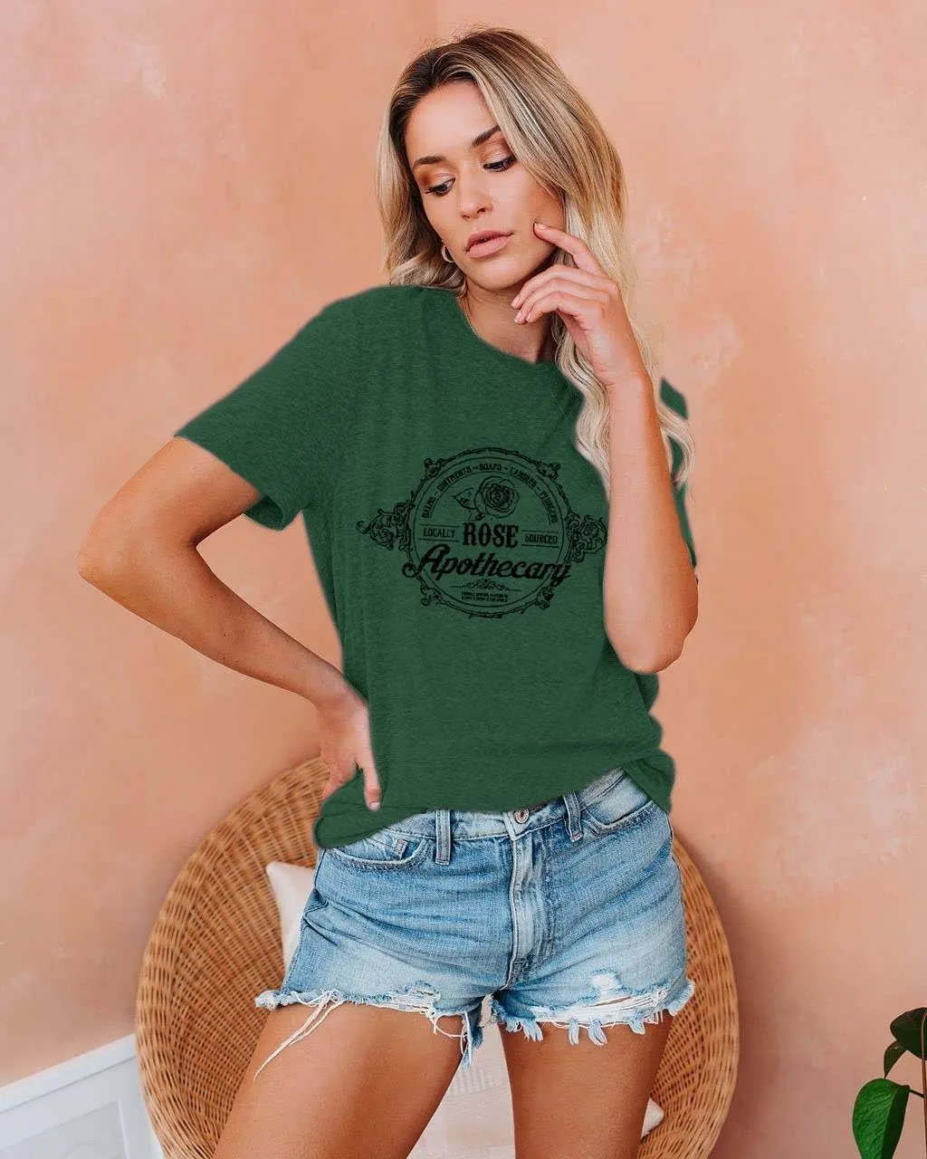 Women Vintage T Shirt Funny Summer Short Sleeve Tops Print Graphic Tees