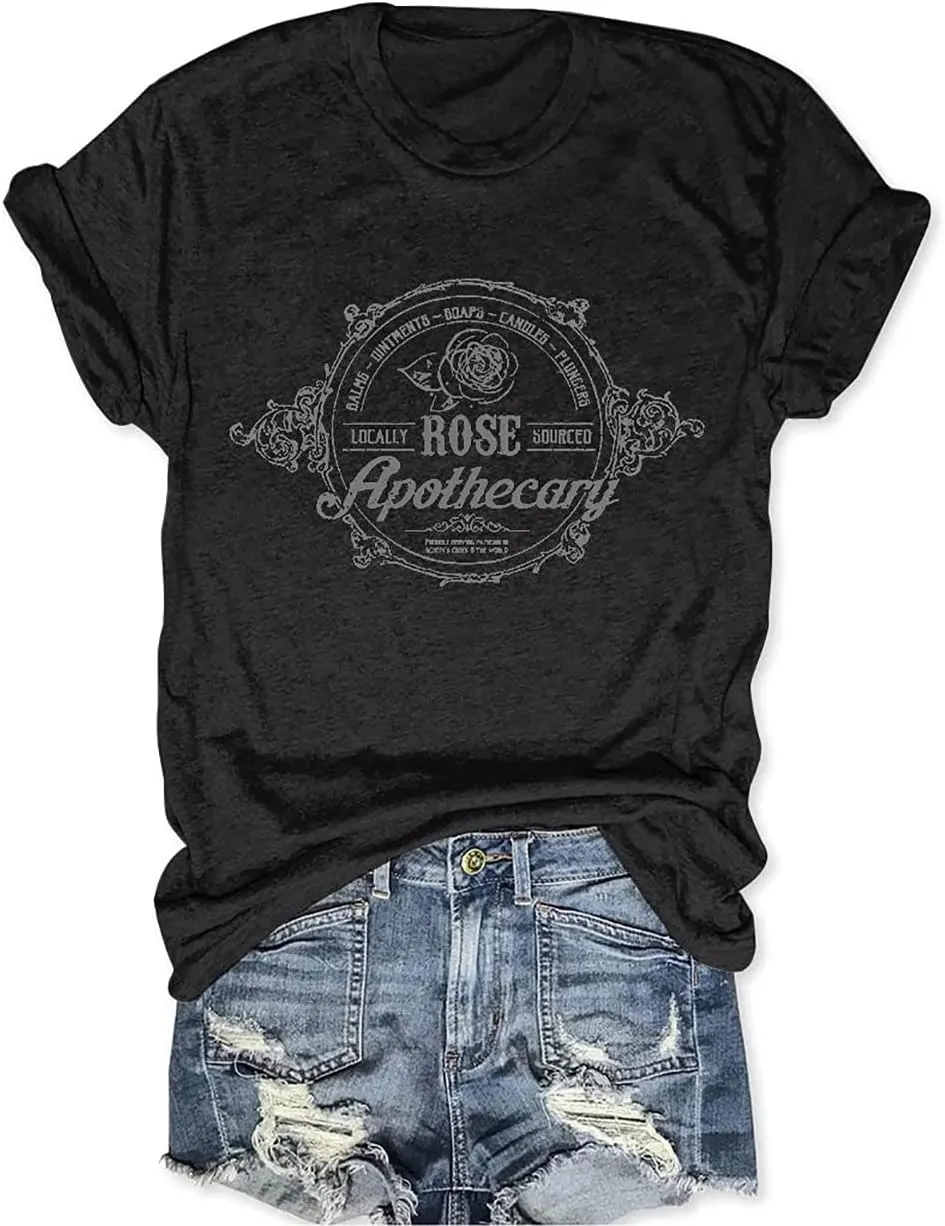 Women Vintage T Shirt Funny Summer Short Sleeve Tops Print Graphic Tees