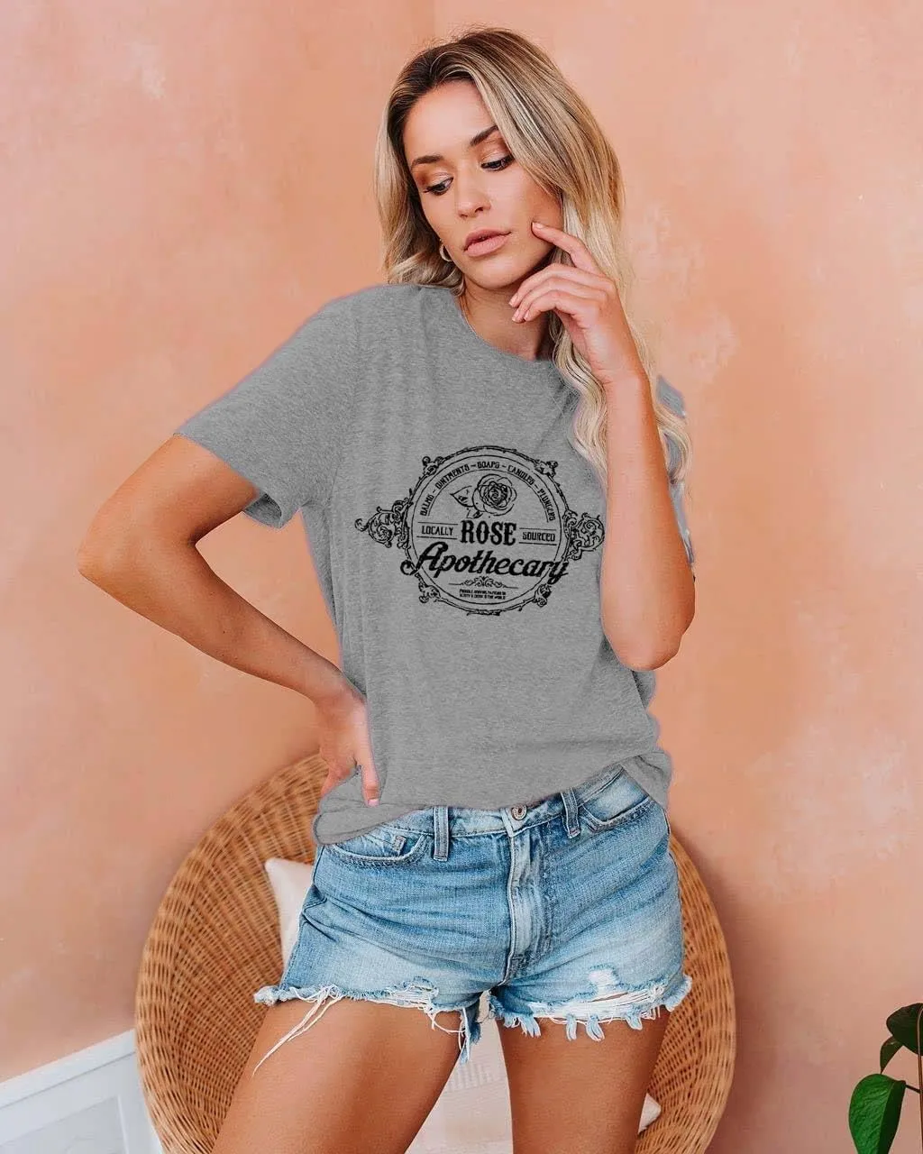 Women Vintage T Shirt Funny Tees Shirt Short Sleeve Tops Cute Graphic Tees