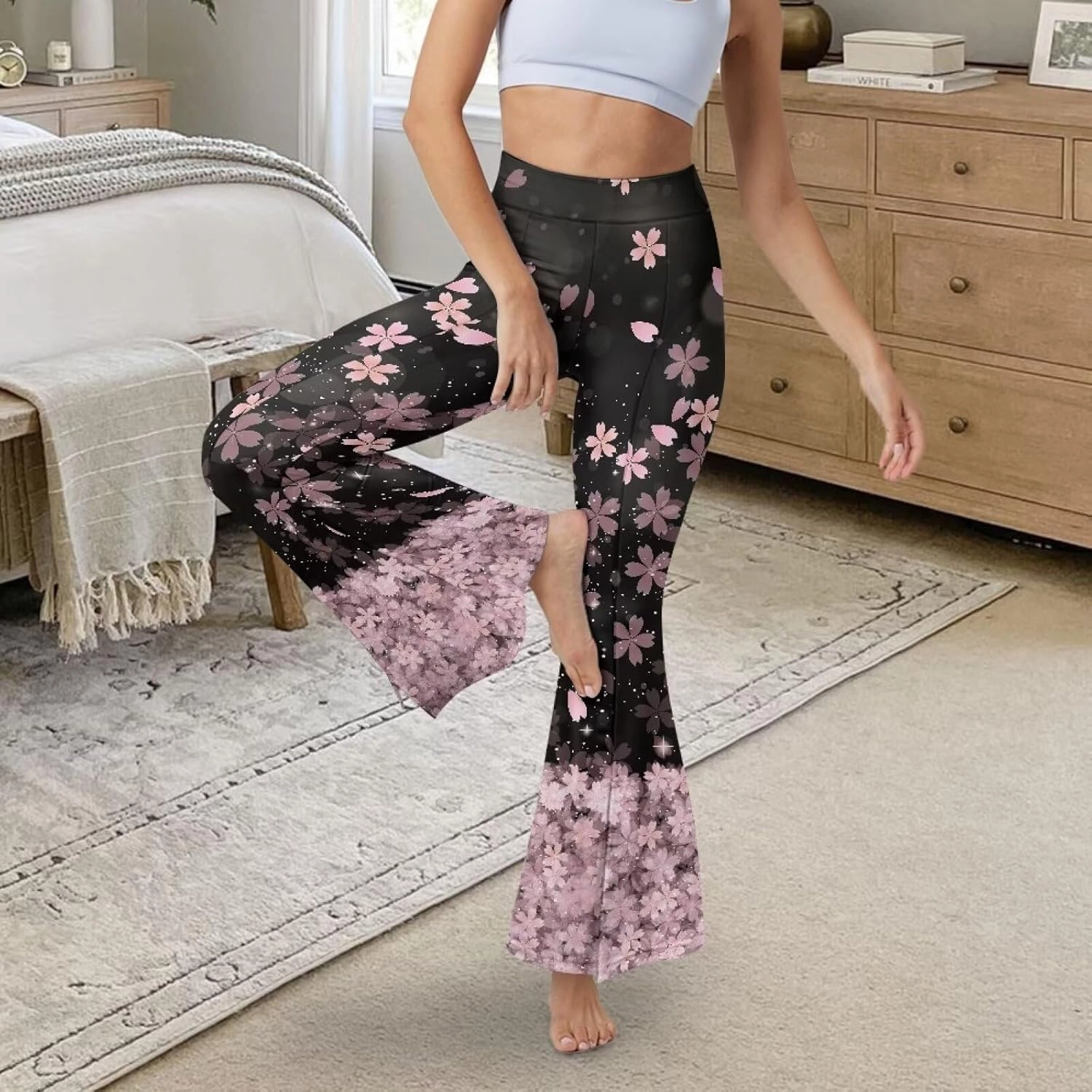 Women's Bootcut Yoga Pants High Waist Workout Bootleg Yoga Leggings Buttery Soft Tummy Control 4 Way Stretch Pants