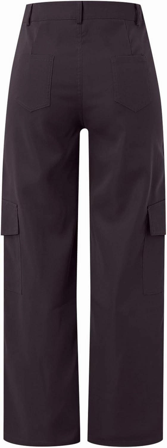 Women's High Waisted Cargo Pants Baggy High Waisted Parachute Pants with Pockets Wide Leg Y2K Streetwear Casual Pants