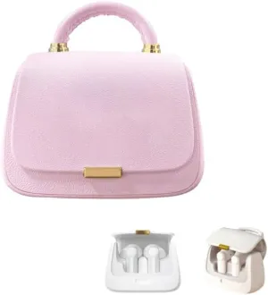 Women's Handbag Model Wireless Mini Earbuds - Compact Bluetooth Earphones with Long Battery Life, Ideal for Small Ear Canals, Stylish Design for Music and Calls, Idea (Light Pink)