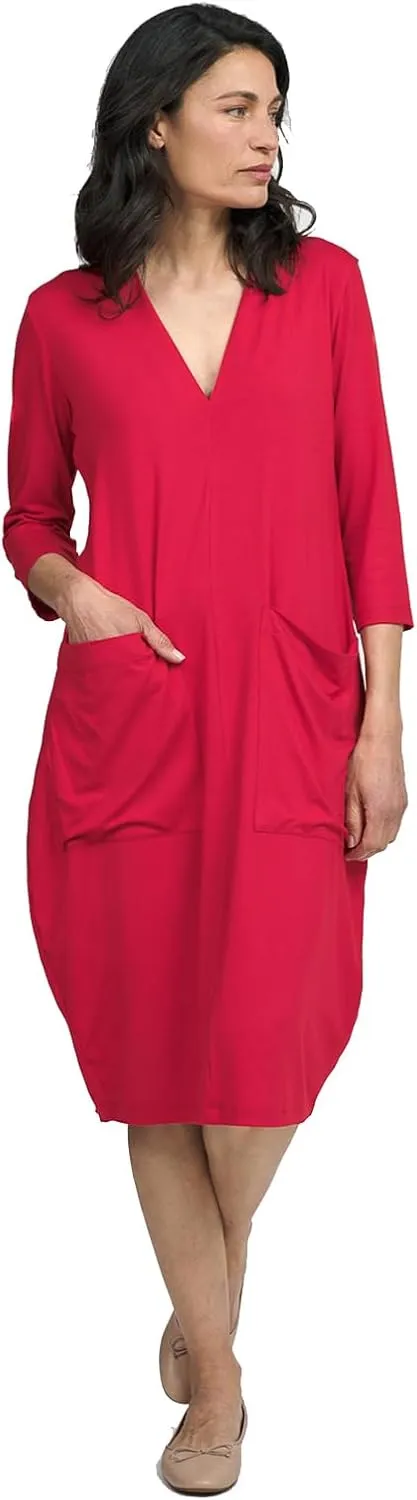 Women's Midi Cargo Plus Size Dress, Red Rose