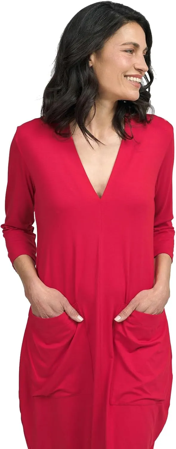 Women's Midi Cargo Plus Size Dress, Red Rose