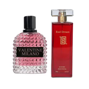 Women's Perfume Combo Set Milano Women&Red Dream Floral Fruity Fragrance Eau De Parfum Elegant 100ml Bottle Natural Spray Each for Daily Used