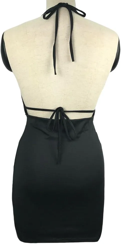 Women's Sexy Deep V-Neck Mini Club Dress