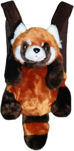 Women's Stuffed Animal Backpack Girls' Realistic Red Panda Plush Bag